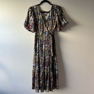 Love & Piece Collective floral printed short sleeve maxi dress